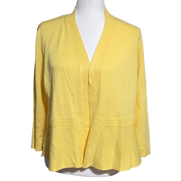 89th + Madison Cardigan Sweater Womens Size L Yellow Knit Open Front NWT - Picture 2 of 10
